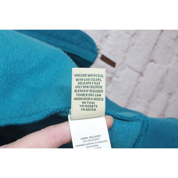 LL Bean Quilted Full Zip Sweatshirt Deep Turquoise 3X Plus - Picture 10 of 12